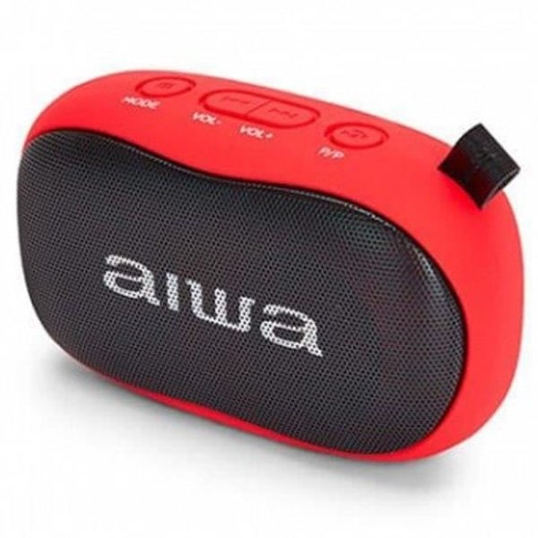 Aiwa BS-110BK bärbar Bluetooth-högtalare, fuktsäker, designad för utomhussporter, röd färg