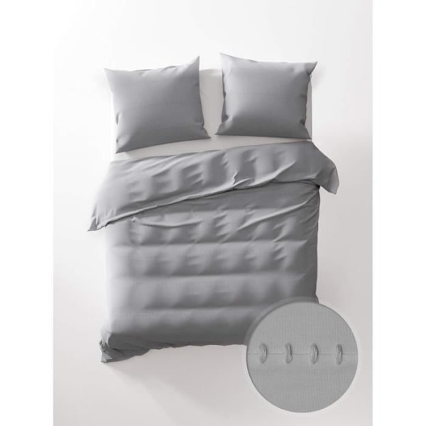 Duntäcke - Heckett Lane - Perkal David 260 - 100% percale bomull - 260 x 220 cm - Gris argenté Silvergrå