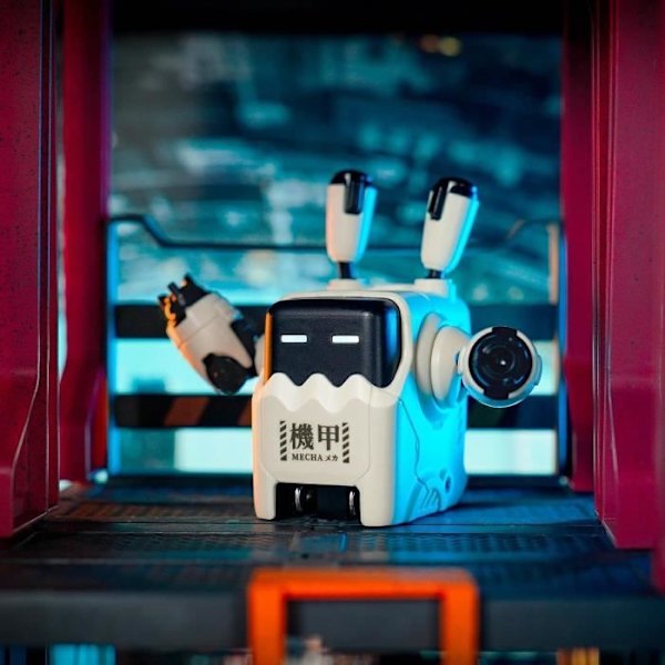 USB C-laddare 35W - GravaStar - Delta35 - Snabbladdning - 4 portar - Robotisk design Vit