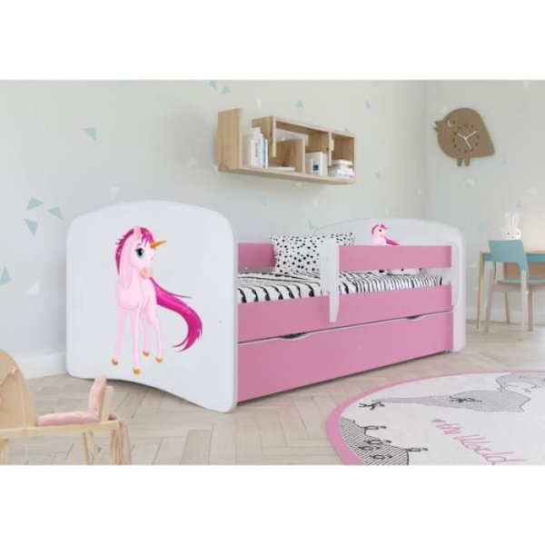 Kocot Kids Cot Babydreams enhörningsrosa med en låda utan madrass 160/80 - 5903282039377 Rosa