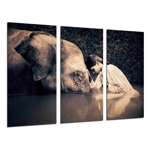 Dkorarte Modern fotografisk elefantmålning som förbinder fred och kärlek, Yoga, Namaste, 97 x 62 cm, ref. 27412