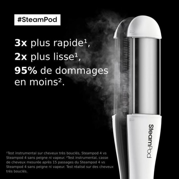Steampod 4.0 - Steam Straightener-Curler - Hög motståndskraftig keramisk platta - L'Oréal Professionnel Paris -