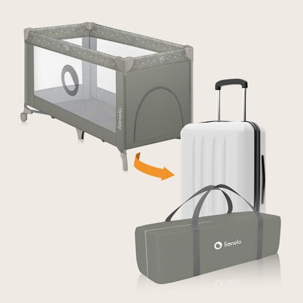 Lätt kompakt paraply 2-i-1 LIONELO Stefi - Spädbarnsparker - 0-36 månader - Transportväska - Snabb hopfällning - 2 x Hjul - Beige Beige