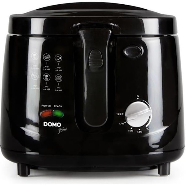 Klassisk elektrisk fritös - DOMO DO461FR - 2,5L - Svart - Justerbar termostat - Cool Touch Svart
