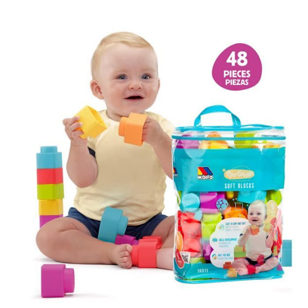 Play&Sense Soft Blocks Set - MOLTO - 48 delar - Byggleksak - Flerfärgad - Baby Flerfärgad