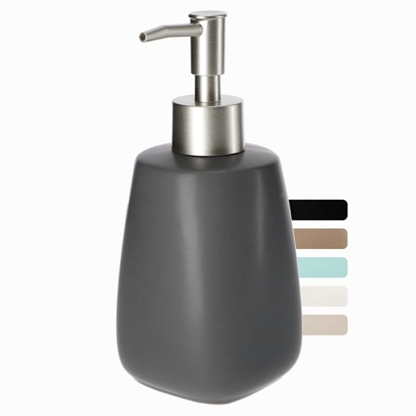 Tvålbehållare - KADAX - Keramik - 400 ml - Skandinavisk design - Påfyllningsbar Vit, Svart, Grå, Brun