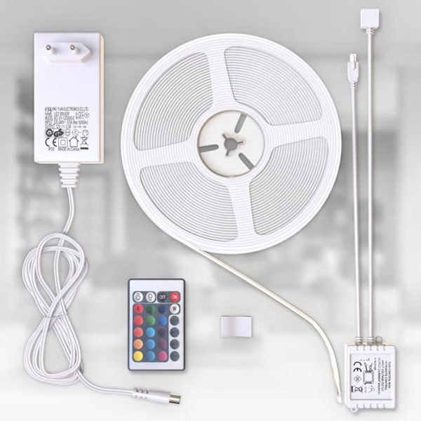 LED-list - B.K.Licht - 3m - Silikon - RGB - Fjärrkontroll - Dimbart RGB