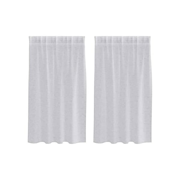 Gardiner i voile - vidaXL - Ljusgrå - Polyester - 140x140 cm - 2 stycken - Utvändig montering Ljusgrått