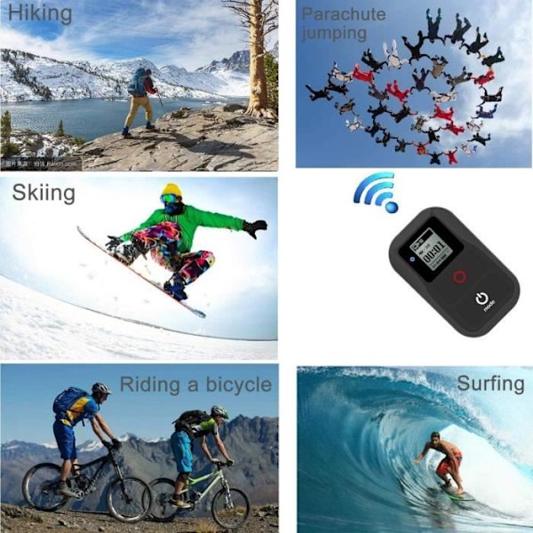 Svart Wifi-fjärrkontroll för Gopro Hero 876543Session