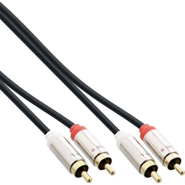 Kabel - tv - video - ljudkontakt Inline ® Slim Audio Kabel 2 x RCA St/St, stereo 3 m