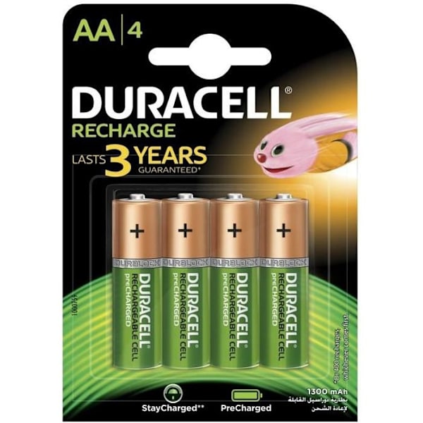 DURACELL Refills Plus Uppladdningsbara batterier Typ LR6 / AA 1300 mAh Paket med 4
