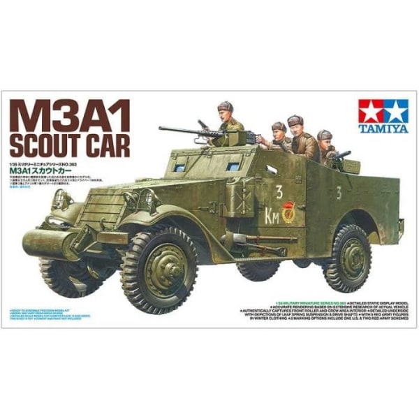 M3A1 Scout Car pansarmodell - TAMIYA - 35363 - 1/35:e - Grön - Plast