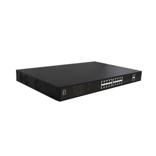 Ohanterad Gigabit Ethernet-nätverksswitch - LEVELONE GEP-2021 - 20 portar - Monteringsnät - 1U