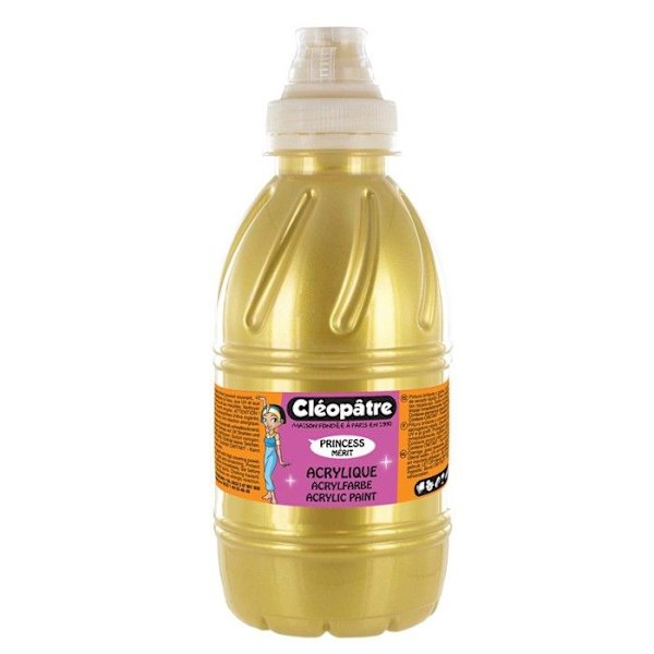Akrylfärg - Princess Mérit - Guld - 500 ml - Blank - Blandet Guld