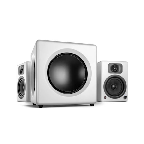 Aktiv subwoofer - Wavemaster - Fusion - 125W RMS - Matt vit - Klass D förstärkare