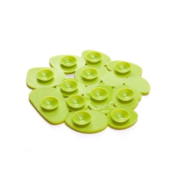 Set om 4 Antislip dusch- eller badmattor PVC GALETS 12x13cm Grön Anis MSV