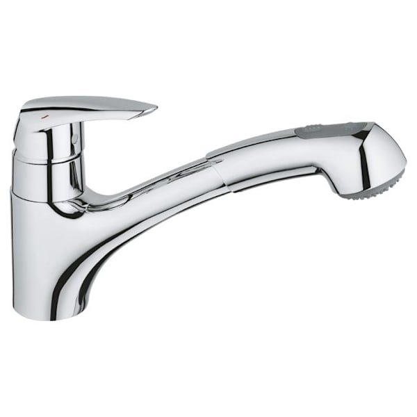 Blandare - GROHE - Eurodisc - Krom - Utdragbar spray - Enkelhål Krom