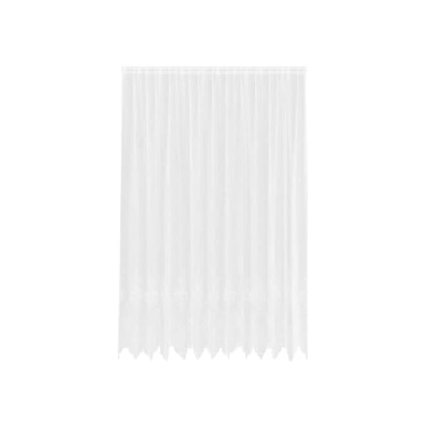 Blommönstrad spetsgardin - vidaXL - 300x300 cm - Vit - Polyester - Ljusfiltrerande - Integritetspaneler Vit