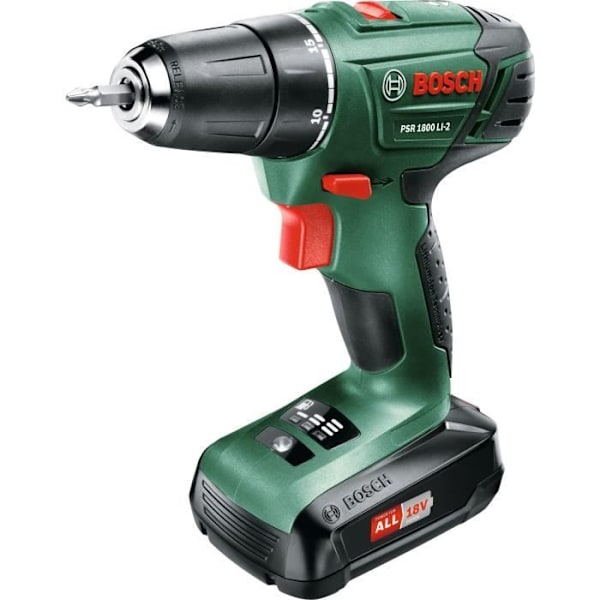 BOSCH PSR 1800 Li-2 borr / skruvdragare 2x1,5Ah Grön