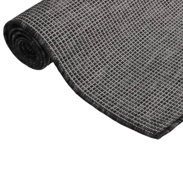vidaXL Utomhusmatta med platt väv 140x200 cm Grå 340775