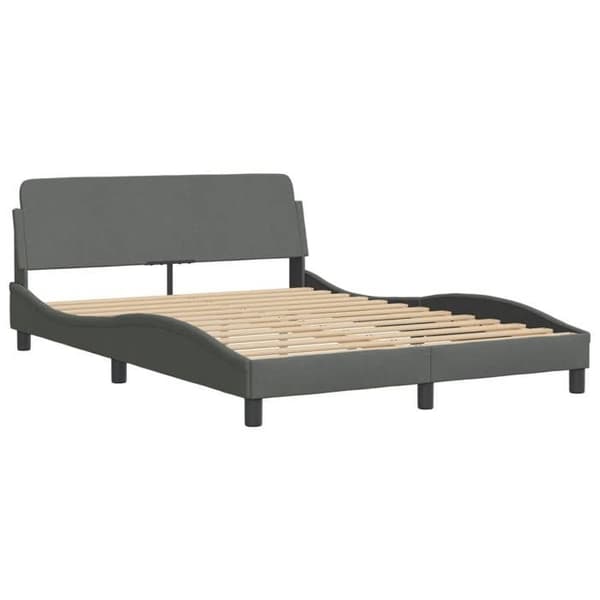 vidaXL Dover sängram mörkgrå 120x200 cm tyg 373146