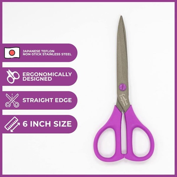 Crafter's companion - CC-SCISS-STR6 - Rak sax för papper och kort Hantverk och klippprojekt 6" Silver