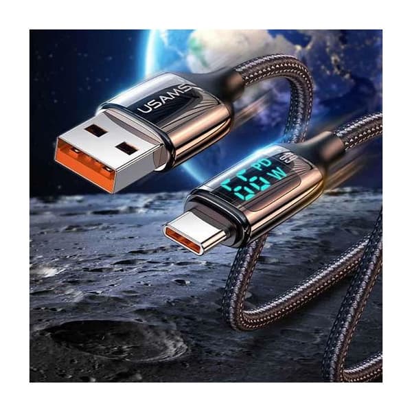 USB-C-kabel USAMS 1,2 m Snabbladdning Vit
