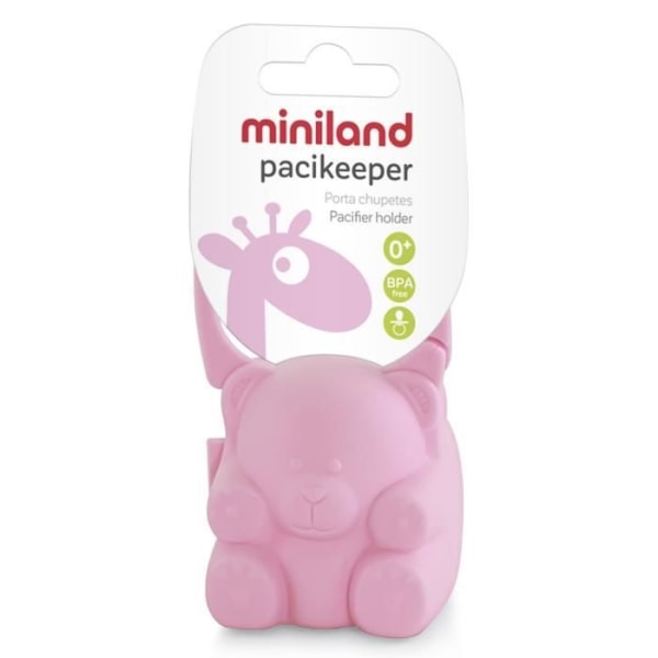 MINILAND Liten björnnapphållare med Pacikeeper-handtag - Från födseln - Baby girl - Rosa