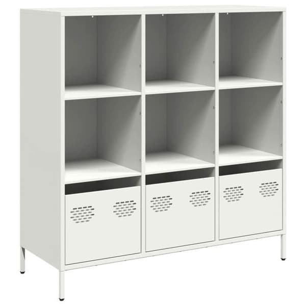 vidaXL Buffé hög vit 101,5x39x103,5 cm stål 851393
