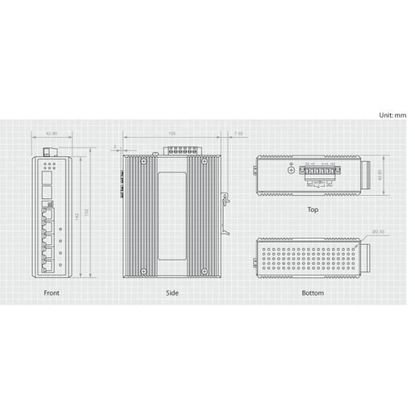 LevelOne IES-0610, Gigabit Ethernet (10-100-1000), Full duplex, Ethernet-anslutning, stöder ström över denna port (PoE)