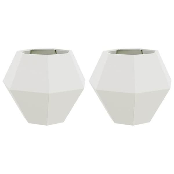 Jardinière - VIDAXL - Pack 2 stycken - Vit - Stål - 75 x 75 x 60 cm Vit