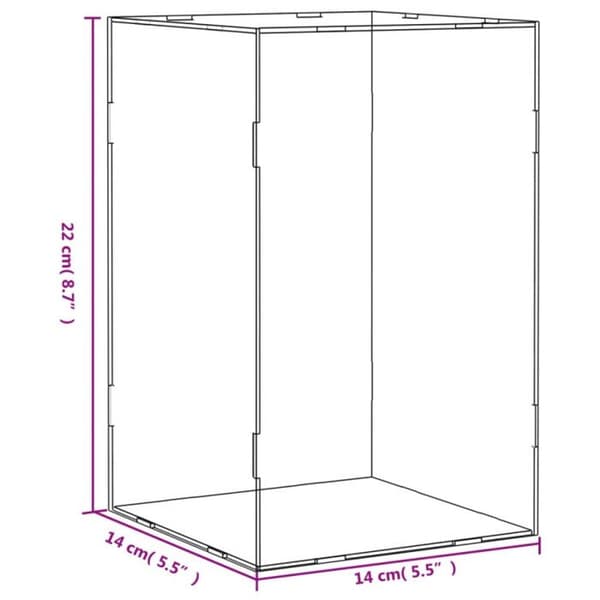 Transparent display box 14x14x22 cm akryl