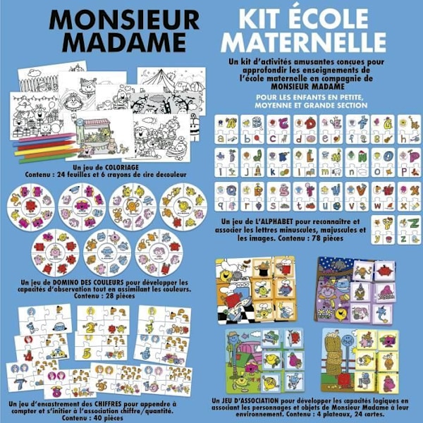 Lärspel - EDUCA - Monsieur Madame - Kindergarten Kit Flerfärgad