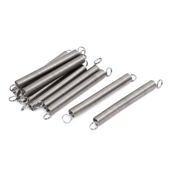 SOURCING MAP Dragfjäder Tensionsfjäder Utdragningsfjädrar 0.5mm x 6mm x 60mm Rostfritt stål 304 Silver 10Pcs