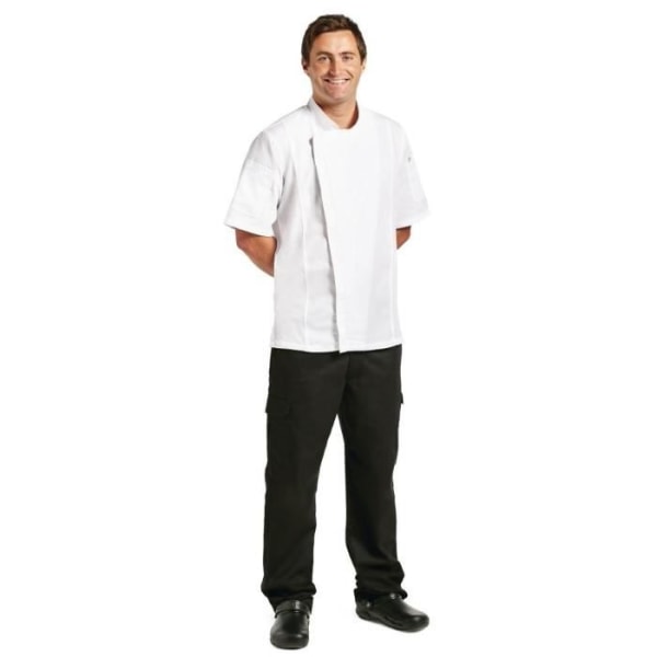Chef Works Springfield Zipper Chefs Man White Jacket MB471-MB471-M
