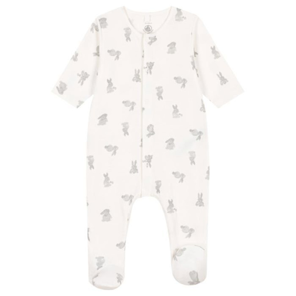 Pyjamasäck för baby - pyjamaförvaring Petit bateau A0ASA Dors Bien Långärmad Unisex Baby, Marshmallow/Grå 12 månader