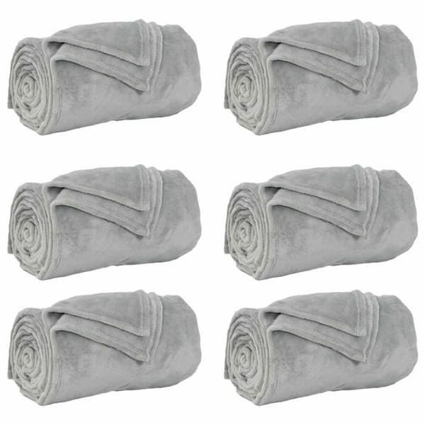 Täckning - VIDAXL - Toison - Grå - 150 x 200 cm - Paket med 6 stycken Grå