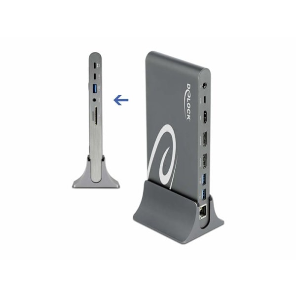 USB Type-C DP 1.4 Triple Screen 4K Dockningsstation - DELOCK - Grå