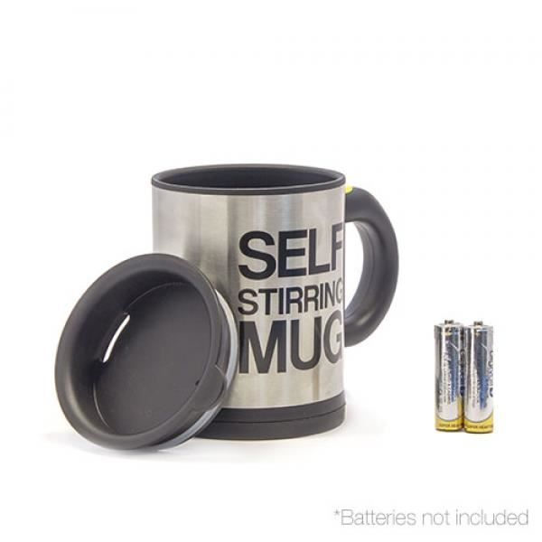 Mug Mélande Automatiskt - Självrörande Mug - Svart - 350 ml - Rostfritt Stål - Cylindrisk Svart
