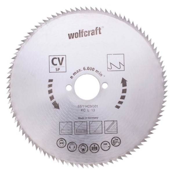 WOLFCRAFT CV-cirkelsågblad - 100 tänder - Ø 140 x 12,75 mm