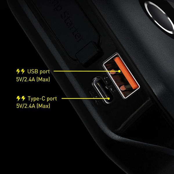 Automatisk startare 2-i-1, 10 000 mAh, 1 000 A - Baseus Super Energy Air (C00245501113-00) - Svart kluster