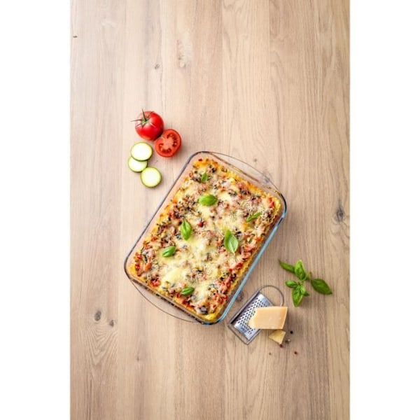 Lasagneform - PYREX - 1450032 - Rektangulär - I borosilikatglas - 35 x 23 cm TRANSPARENT