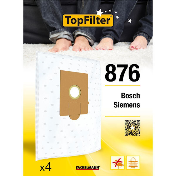 Säcksug - Bosch - Arriva - Paket med 4 säckar - Högfiltrering - Kompatibel med flera modeller