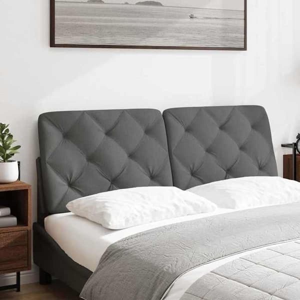 vidaXL Huvudgavelkudde mörkgrå 140 cm tyg 4019220