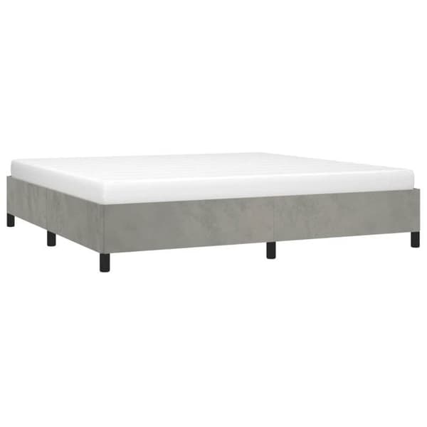 vidaXL Sängram utan madrass ljusgrå 200x200 cm sammet 347342
