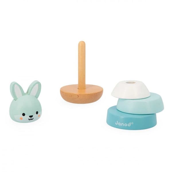 STAPELBAR HARE Beige, blått och vitt