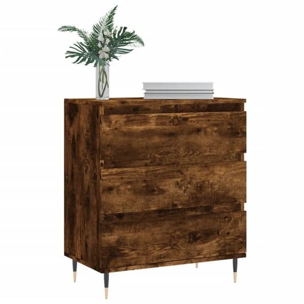 vidaXL Buffé Rökig ek 60x35x70 cm Ingenjörsträ 827177