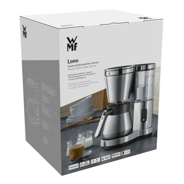 WMF Lono Aroma Filterkaffebryggare - 8 koppar - Malet kaffe - Svart, Silver