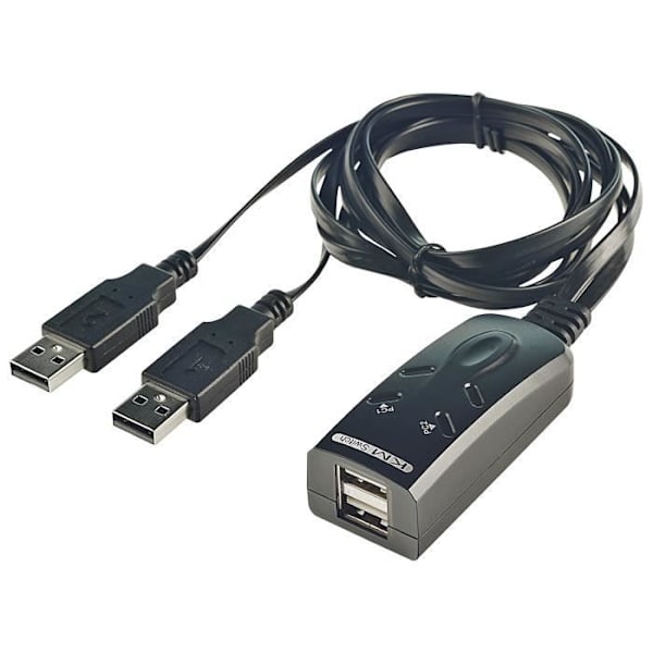 Switch KM - USB - 2 datorer - 2 USB-portar - Svart - Tangentbord- och musomkopplare Svart