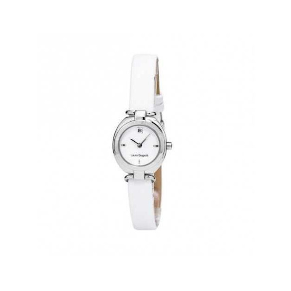 Damklocka - Laura Biagiotti - LB0019L-02 - Kvarts - Läder - Ø 22 mm Vit